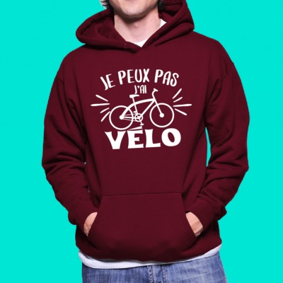 SWEAT "JE PEUX PAS J'AI VELO"