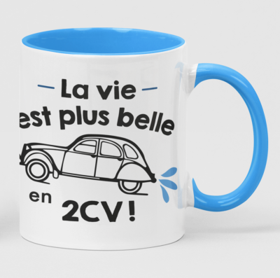 MUG "LA VIE EST PLUS BELLE EN 2CV"