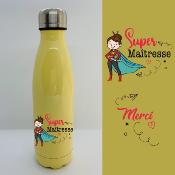 BOUTEILLE ISOTHERME "SUPER MAÎTRESSE" HÉROÏNE BRUNE