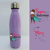 BOUTEILLE ISOTHERME "SUPER MAÎTRESSE" HÉROÏNE BRUNE