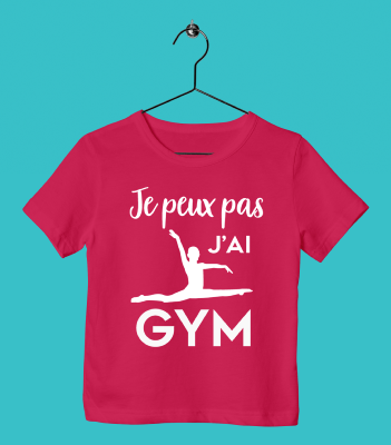 TEE SHIRT ENFANT "JE PEUX PAS J'AI GYM" (GRAND ÉCART)