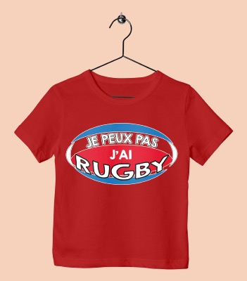 TEE SHIRT ENFANT "JE PEUX PAS J'AI RUGBY"