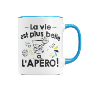 MUG "LA VIE EST PLUS BELLE À L'APÉRO"