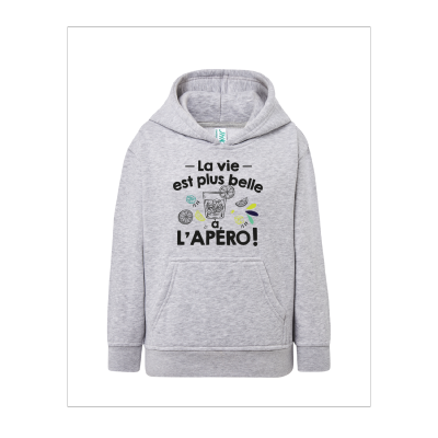 SWEAT ENFANT " LA VIE EST PLUS BELLE À L'APÉRO"