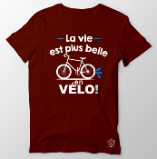 T-SHIRT  "LA VIE EST PLUS BELLE EN VÉLO"