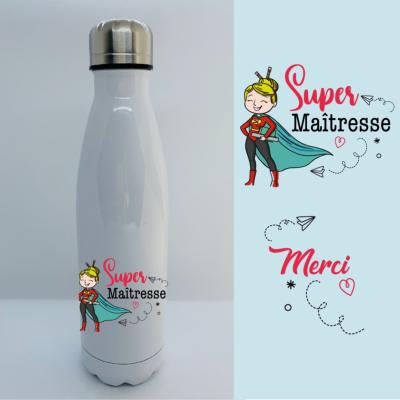 BOUTEILLE ISOTHERME "SUPER MAÎTRESSE" HÉROÏNE BLONDE