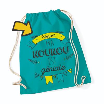 SAC DE GYM COTON "MA NOUNOU EST GÉNIALE"