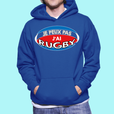 SWEAT "JE PEUX PAS J'AI RUGBY"