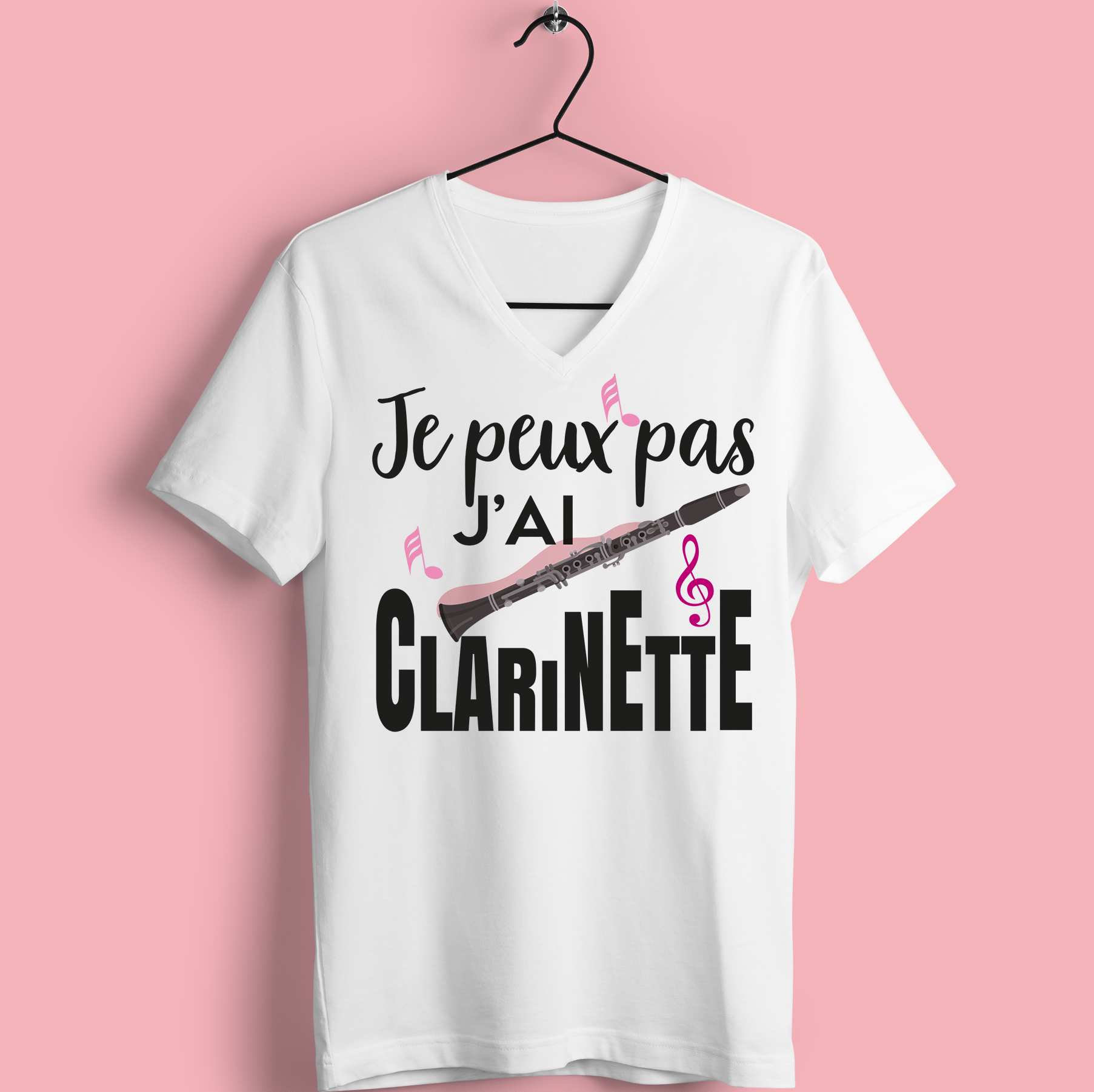 Sweat Homme J’Peux Pas J’ai Clarinette – Humour Musicien Vent – Imprimé En France