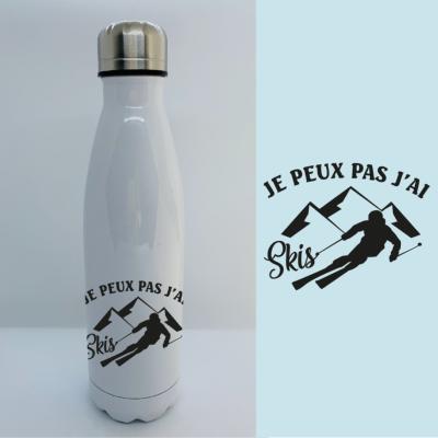 BOUTEILLE ISOTHERME "JE PEUX PAS J’AI SKIS"