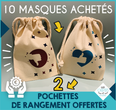 2 POCHETTES MASQUES 