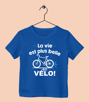 TEE SHIRT "LA VIE EST PLUS BELLE EN VÉLO"