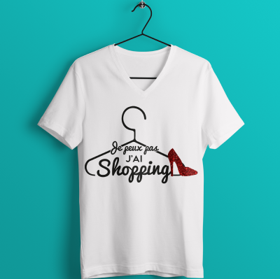 TEE-SHIRT JE PEUX PAS J AI SHOPPING