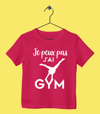 TEE SHIRT ENFANT "JE PEUX PAS J'AI GYM" (POUTRE)