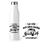 BOUTEILLE ISOTHERME "LA VIE EST PLUS BELLE EN COCCINELLE"