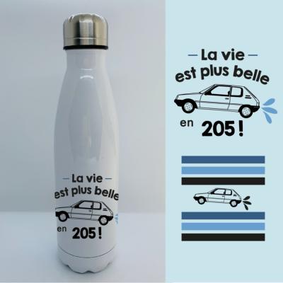 BOUTEILLE ISOTHERME "LA VIE EST PLUS BELLE EN 205"