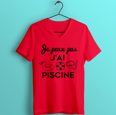 TEE-SHIRT FEMME " JE PEUX PAS J'AI PISCINE" 