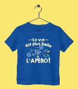 TEE SHIRT "LA VIE EST PLUS BELLE À L'APÉRO"