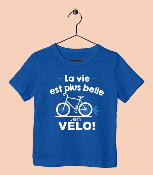 TEE SHIRT "LA VIE EST PLUS BELLE EN VÉLO"