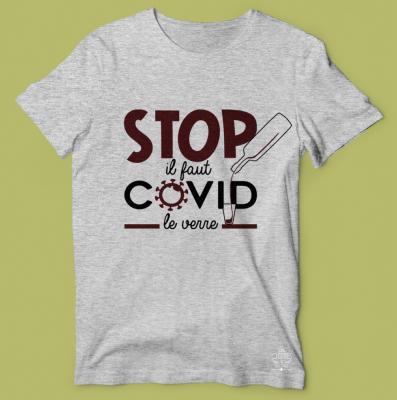 TEE-SHIRT  "STOP IL FAUT COVID LE VERRE"