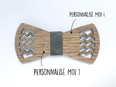 Noeud papillon en bois personnalisable 