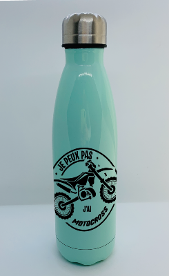 BOUTEILLE ISOTHERME "JE PEUX PAS J'AI MOTOCROSS"