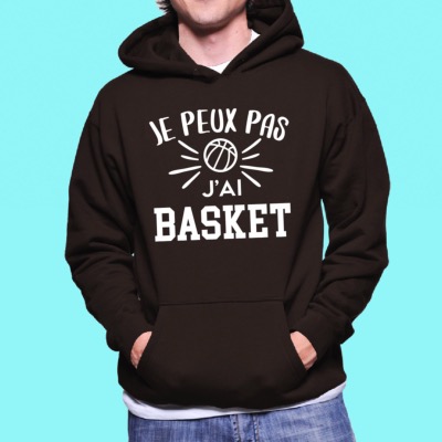 SWEAT "JE PEUX PAS J'AI BASKET"