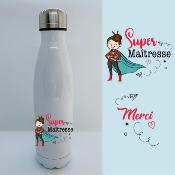 BOUTEILLE ISOTHERME "SUPER MAÎTRESSE" HÉROÏNE BRUNE