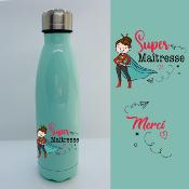 BOUTEILLE ISOTHERME "SUPER MAÎTRESSE" HÉROÏNE BRUNE