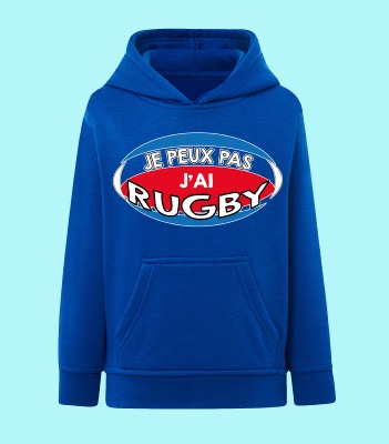 SWEAT ENFANT " JE PEUX PAS J'AI RUGBY"