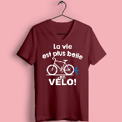 T-SHIRT  "LA VIE EST PLUS BELLE EN VÉLO"