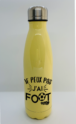 BOUTEILLE ISOTHERME "JE PEUX PAS J'AI FOOT"