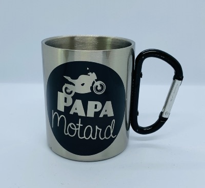 Tasse inox "Papa Motard"