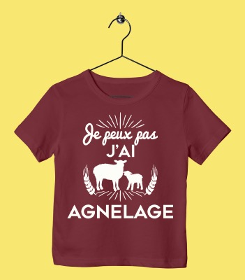 TEE SHIRT ENFANT " JE PEUX PAS J'AI AGNELAGE"