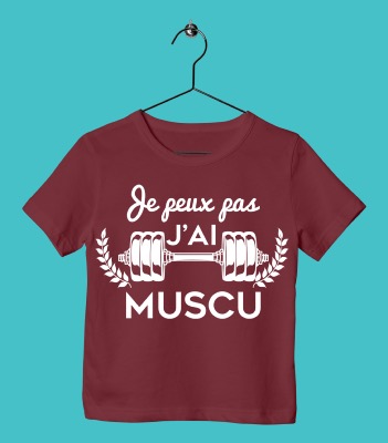 TEE SHIRT ENFANT "JE PEUX PAS J'AI MUSCU"